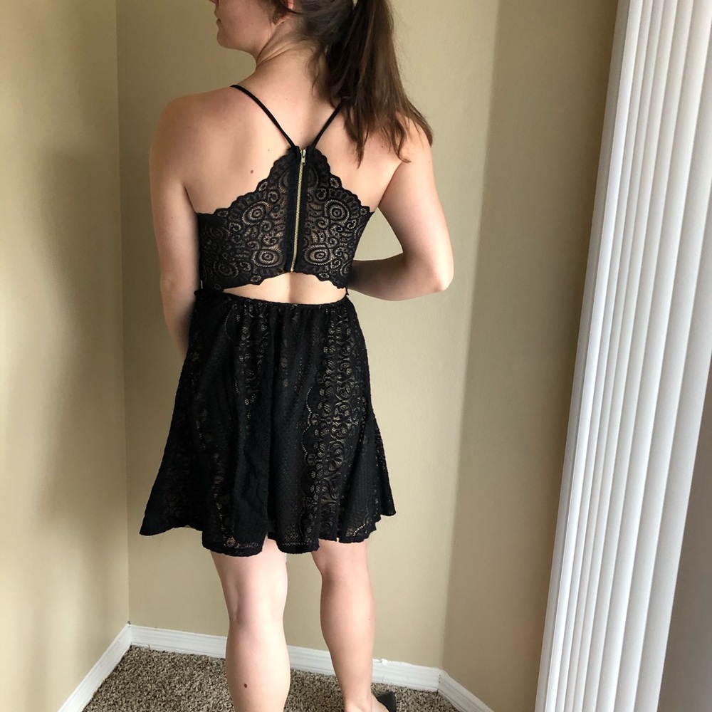 Black Cutout Back Dress